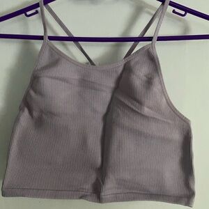 Ribbed Lavender Crop Top